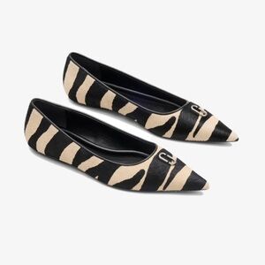 Marc Jacobs Women's "The Ali" Zebra Print
Leather Ballerina Flats Size